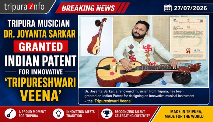 Tripura Musician Dr. Joyanta Sarkar Granted Indian Patent for Innovative 