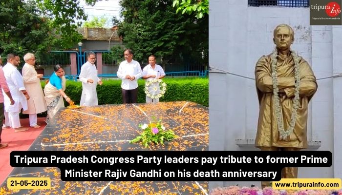 Tripura Pradesh Congress Party leaders pay tribute to former Prime Minister Rajiv Gandhi on his death anniversary