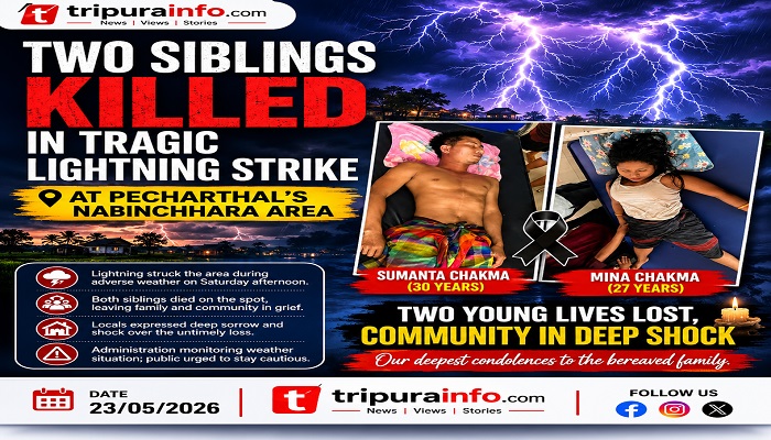 Two Siblings Killed in Tragic Lightning Strike at Pecharthal’s Nabinchhara Area