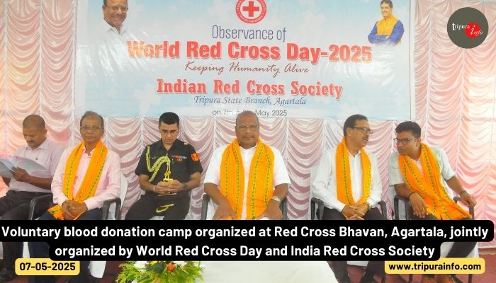 Voluntary blood donation camp organized at Red Cross Bhavan, Agartala, jointly organized by World Red Cross Day and India Red Cross Society