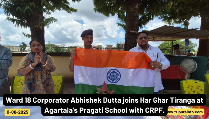 Ward 18 Corporator Abhishek Dutta joins Har Ghar Tiranga at Agartala