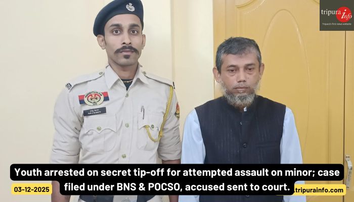 Youth arrested on secret tip-off for attempted assault on minor; case filed under BNS & POCSO, accused sent to court.